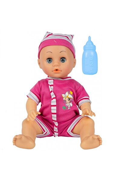 MalPlay Papusa bebelus realista si interactiva pentru copii, Malplay, accesorizata cu biberon, poate bea, vo