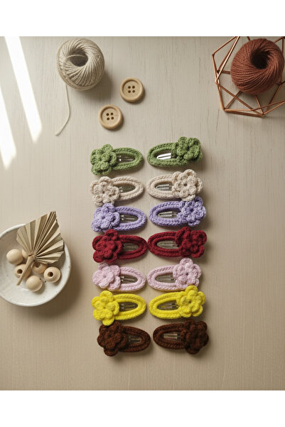 Sepia Shopping KIZ ÇOCUK TOKA ÇİÇEK 14'LÜ ÇITÇITLI SET