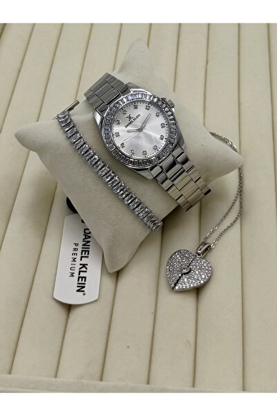 Daniel Klein Hediyelik Kanatlı Kolye Orijinal Kadın Kol Saati Garantili Çelik Kolye Ve Bileklik Seti dkbyn110