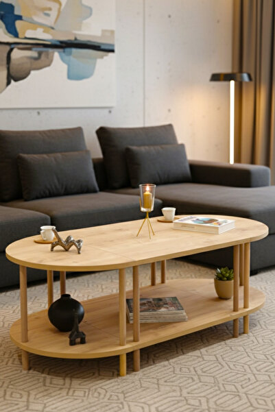 PEKA Orta Sehpa Çevir Kur 3'ü 1 Arada 2 Raflı Ve Dekoratif Yan Sehpa