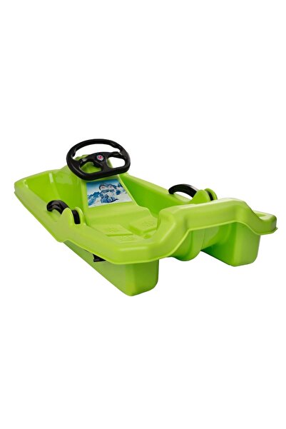 MARMAT Sanie tip bob, Niko, cu volan dirijabil si frana, pentru copii, verde