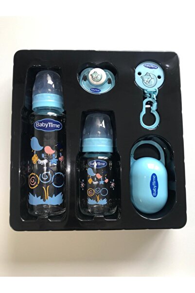 ELAGÜL Biberon Seti 5'li Cam Biberon 250 ml 150 ml Emzik Ve Emzik Saklama Kabı Emzik Askısı