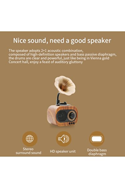 Zen Store B5 Retro Phonograph Design Portable Wireless Stereo Speaker