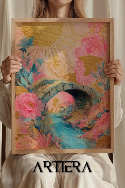 Artiera Ξύλινος πίνακας Princess Dream Sunny Garden Bridge για κοριτσίστικο δ...