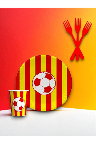 partylady مجموعة أدوات تقديم الطعام ذات الاستخدام الواحد ذات الطابع الأصفر وا...