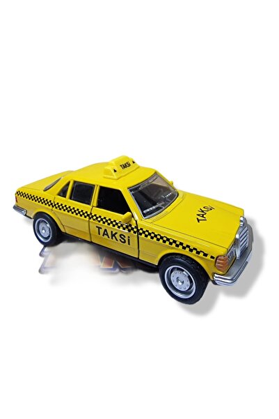 TOYFEST Metal Nostalgic Pull and Release Taxi Model Car with Opening Doors Soft Rubber 11 cm