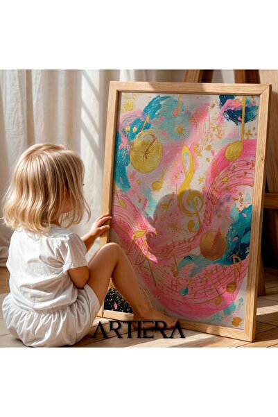Artiera Princess Dream Golden Left Switch Music Themed Girl's Room Wooden Painting