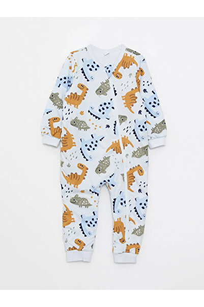 LC Waikiki LCW baby Mavi Bisiklet Yaka Uzun Kollu Baskılı Erkek Bebek Uyku Tulumu / W20870Z1