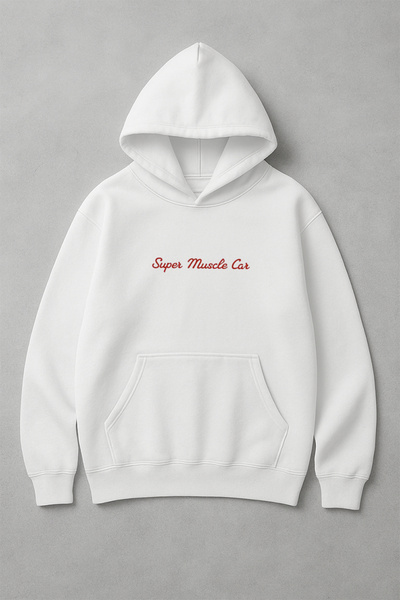 LORVEX سويت شيرت قطني كبير الحجم للجنسين من Super Muscle Car Front Print