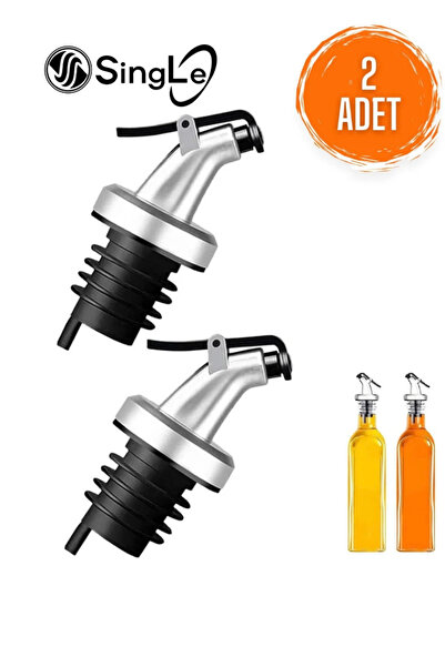 Single Yağdanlık Ucu ( 2 Adet ) Akıtmaz Kapaklı Şişe Ucu Tıpa Silikon Yağ Dökme Aparatı Mutfak Aksesuarı