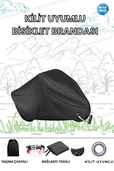 Dock SİYAH KİLİT UYUMLU BİSİKLET BRANDASI (SU VE GÜNEŞ GEÇİRMEZ)