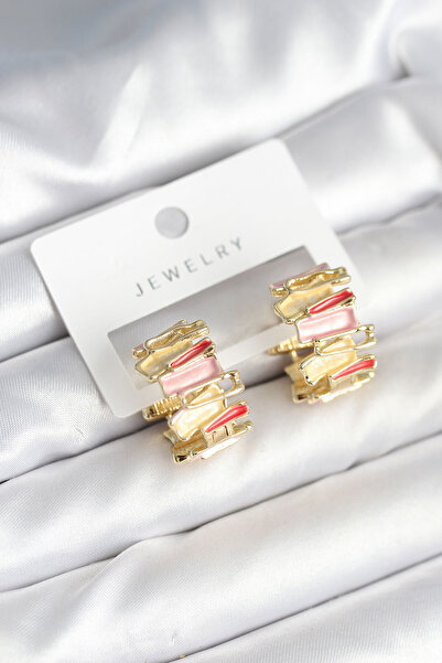 Mustran Enamel Mixed Color Gold Brass Women's Earrings