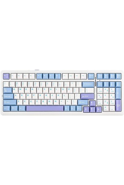 Epomaker x AULA F99 Wireless Mechanical Keyboard (White Light Blue, Graywood V3)
