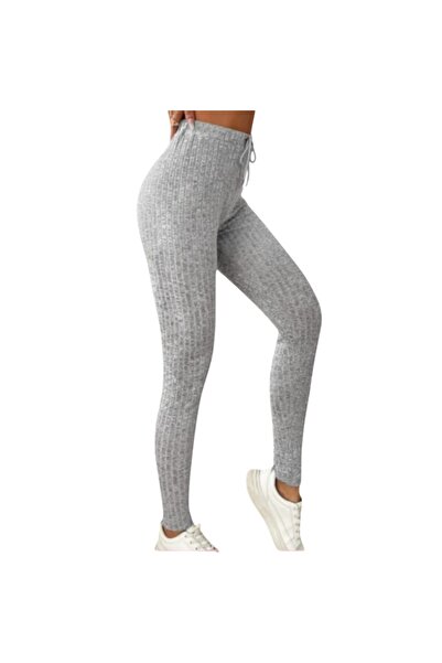 VEYA Grey Drawstring Waist Tights Gym Wear