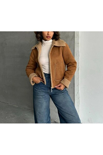 Pelin Jeans PALTOANĂ-ROCHIE DE PIELE DE CĂPĂTĂ CU PLUȘ ÎN INTERIOR