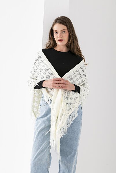Cebe Triangular Openwork Tassel Shoulder Shawl – Women's Shawl & Elegant Shoulder Accessory