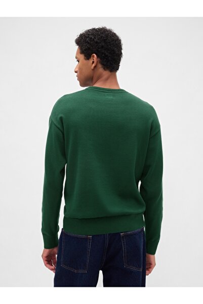 GAP Erkek Yeşil Relaxed Logo Intarsia Sweat