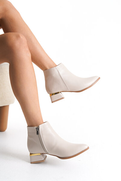 YADE MODA أحذية نسائية جلدية بكعب قصير