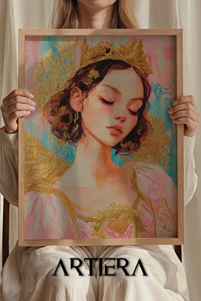 Artiera Πριγκίπισσα Όνειρο Κομψό Πορτρέτο Πριγκίπισσας με στέμμα Ξύλινο Πίνακ...