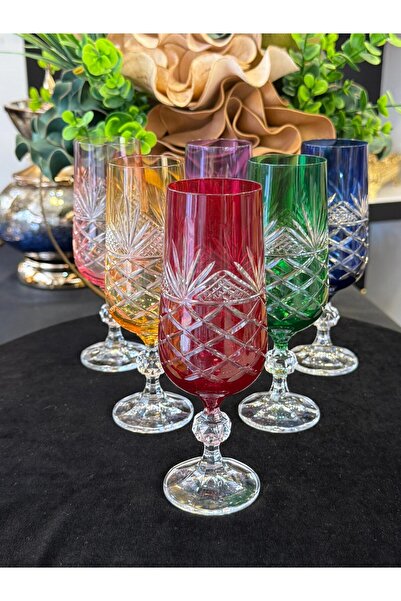 LOKMAN ZÜCCACİYE BOHEMİA KRİSTAL TAÇ MODEL EL KESMESİ RENKLİ KAHVE YANI SU BA...