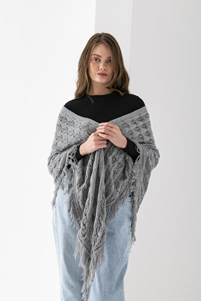 Cebe Triangular Openwork Tassel Shoulder Shawl – Women's Shawl & Elegant Shoulder Accessory