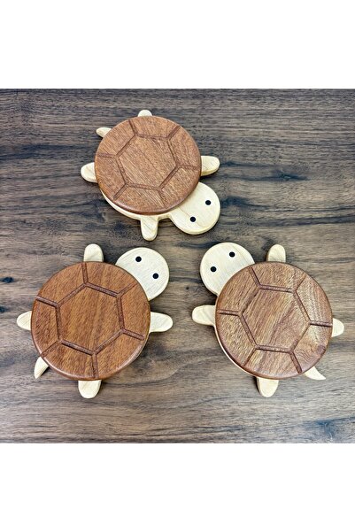 Enna Woden Plum Blossom Pattern Coaster Tea Coaster Cup Coaster under Cup Tea under Cup