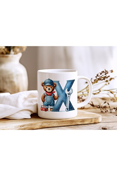 Beramussa Letter X Repairman Teddy Bear Figured Mug - Alphabet Letter Design ...