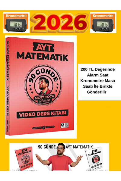 Mert Hoca Yayınları 2026 Müfredat Ayt Matematik 90 Günde Video Ders Kitabı+Ma...