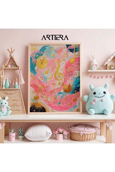 Artiera Princess Dream Golden Left Switch Music Themed Girl's Room Wooden Painting