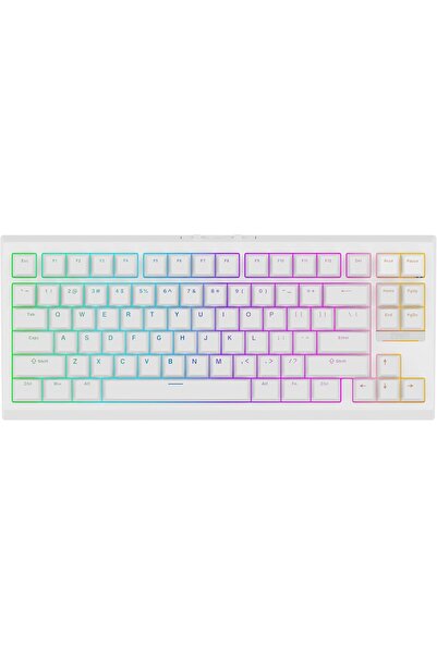 Epomaker G84 80% RGB Gaming Mechanical Keyboard (White, Creamy Jade Switch)
