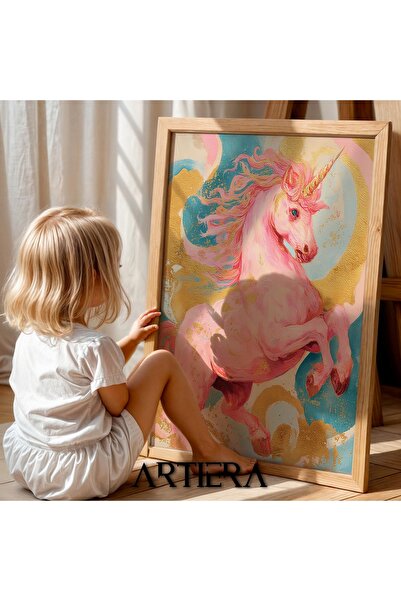 Artiera Princess Dream Galloping Unicorn Girl's Room Wooden Painting