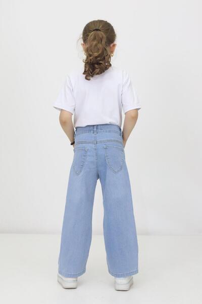 BeModal Kız Çocuk Kot Pantolon Düz Model Açık Mavi-Lacivert Jeans (2 ADET-2 RENK)