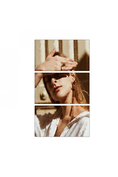 Generic لوحه جداريه مودرن رسمة إمرأه - 300953 - مقسمه ثلاثة قطع