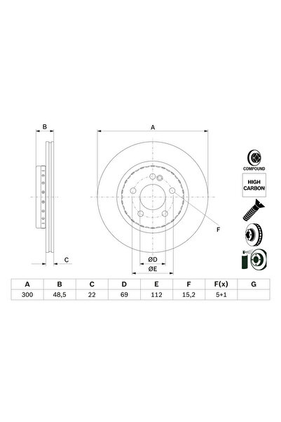 Bosch Disc Frana Mercedes-Benz C-Class/E-Class
