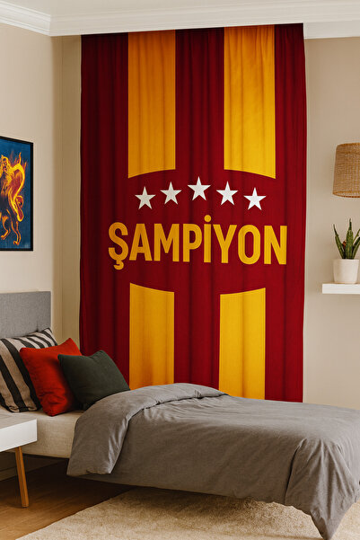 Bebişim Halı Fan Yellow Red Double Winged Background Curtain