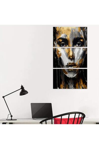Generic لوحه جداريه مودرن رسمة إمرأه - 24125 - مقسمه ثلاثة قطع