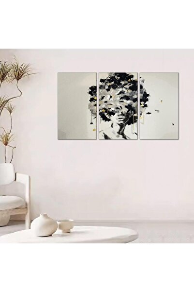 Generic لوحه جداريه مودرن رسمة إمرأه - 24062 - مقسمه ثلاثة قطع