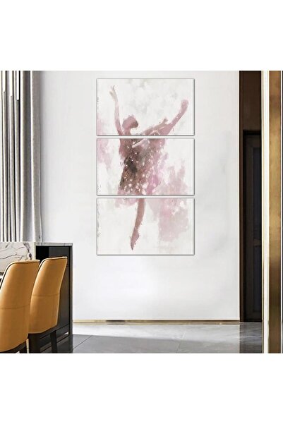 Generic لوحه جداريه مودرن رسمة راقصة الباليه - 24078 - مقسمه ثلاثة قطع
