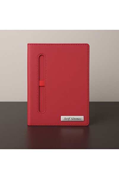 promosyon denizi Isme Özel Önden Kalemlikli 2026 Tarihli Kırmızı Günlük Ajand...