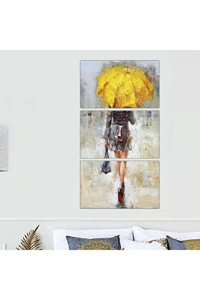 Generic لوحه جداريه مودرن رسمة إمرأة مع مظله - 24003 - مقسمه ثلاثة قطع