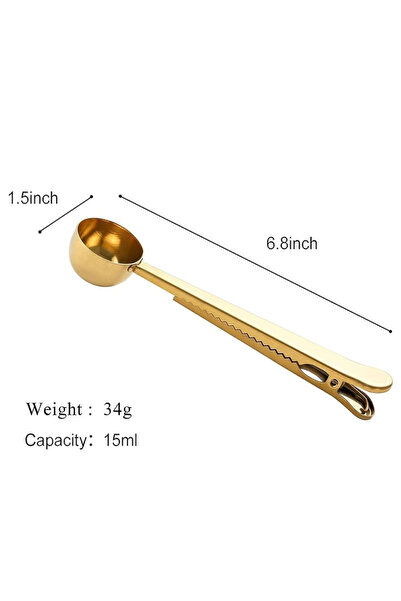 Perotti Rodos Gold Stainless Steel Clip-On Coffee Measuring Spoon 17.5 cm 15 ml