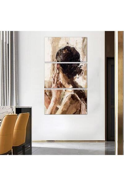 Generic لوحه جداريه مودرن رسمة إمرأه - 24043 - مقسمه ثلاثة قطع