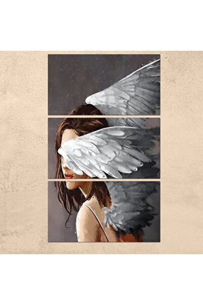 Generic لوحه جداريه - إمرأه بأجنحه بيضاء 300929 - مقسمه ثلاثة قطع