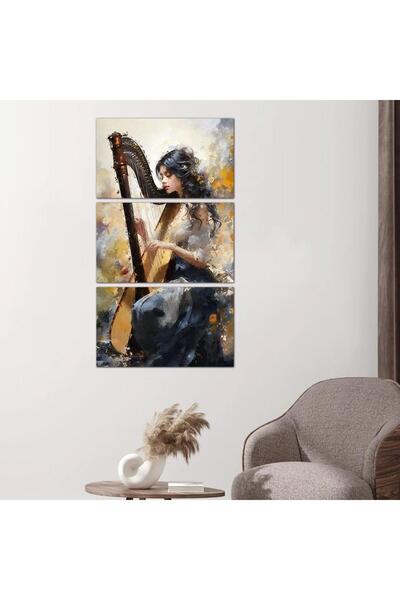 Generic لوحه جداريه عازفة الهارب - ٢٤٥٤٩ - مقسمه ثلاثة قطع