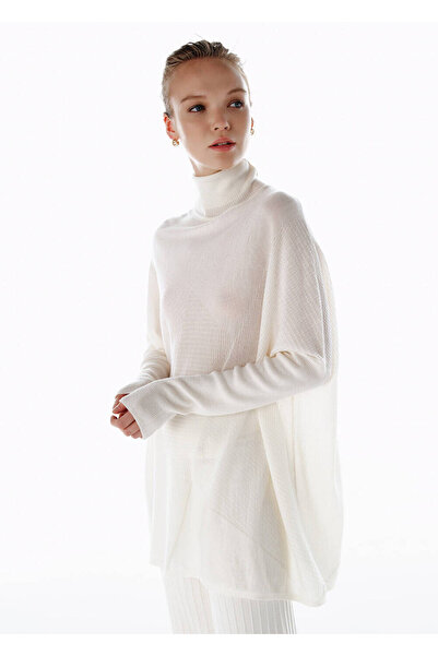 Knitss Ecru Merino Wool Blend Knitwear Tunic