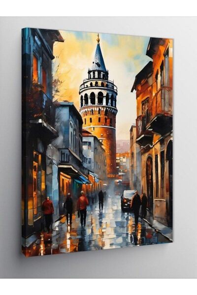 KanvasSepeti Платно за рисуване с маслени бои Истанбул Маслени бои с текстура...