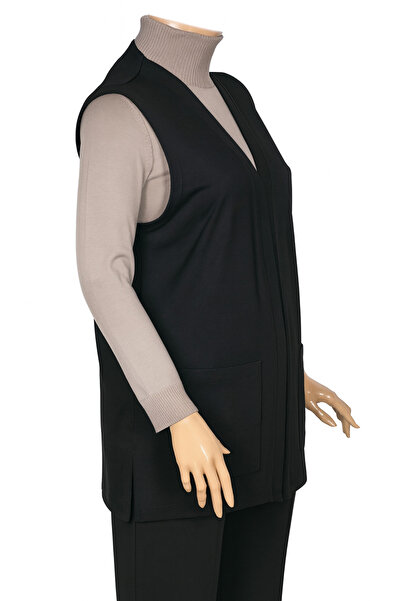 HESNA Women's Buğra Pocketed Buttonless Vest