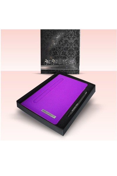 promosyon denizi Kişiye Özel Kutulu 2026 Tarihli Önden Kalemlikli Mor 17x 24 ...