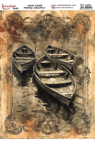 İstanbul Hobi ورق ديكور نحاسي 30×42 سم PT-1981 على شكل قارب صندل