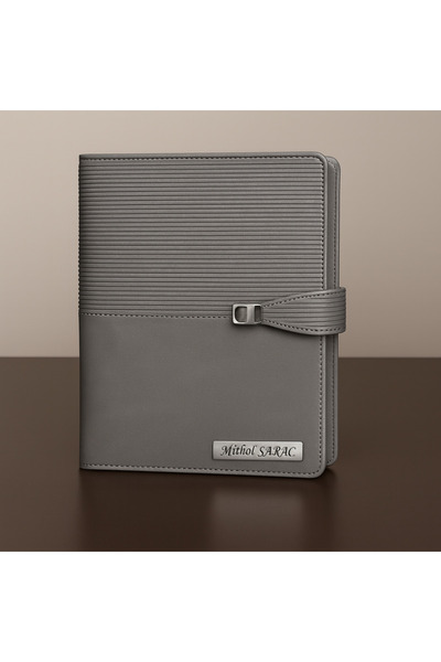 promosyon denizi Kişiye Özel 2026 Tarihli Hesap Makineli Gri Renk Organizer A...